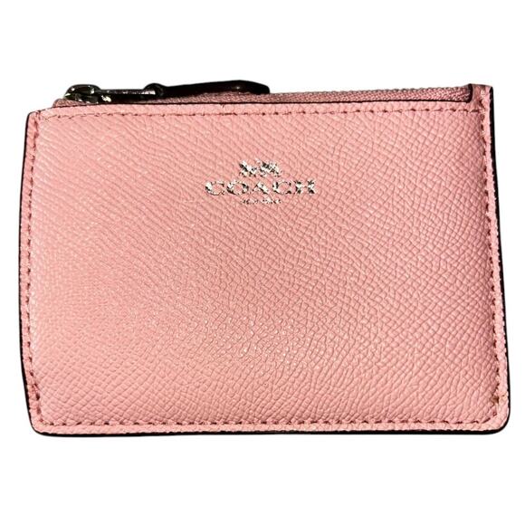 Coach Crossgrain Leather Mini Skinny Pink Id Case #F12186 - Picture 1 of 8